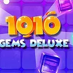 화려한 색상의 보석과 함께 중앙에 1010 GEMS DELUXE라는 텍스트가 있는 이미지