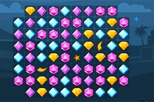 다양한 색상의 보석들이 격자 모양으로 배열된 이미지