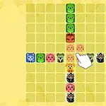 그리드에 동물 얼굴 아이콘이 정렬되어 있고, 손 모양 커서가 한 아이콘을 가리키고 있는 이미지