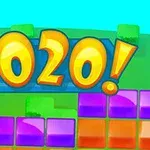 다채로운 색상의 블록 배경 위에 2020!