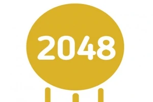 노란색 원 안에 흰색으로 2048이 쓰여진 간단한 로고