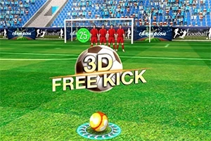 축구 경기장에서 프리킥 준비를 하는 장면과 함께 3D FREE KICK 텍스트가 표시된 이미지