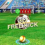 축구 경기장에서 프리킥 준비를 하는 장면과 함께 3D FREE KICK 텍스트가 표시된 이미지