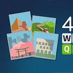 4장의 사진과 함께 4 Pix Word Quiz라는 텍스트가 있는 이미지