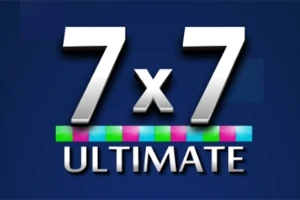 7 x 7과 ULTIMATE 텍스트가 파란색 배경에 색색의 사각형과 함께 나타나 있습니다