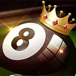 당구대 위에 왕관을 쓴 8번 당구공