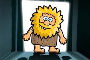 황금색 머리카락의 만화 캐릭터가 어두운 배경 앞에 서 있는 모습