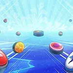 다양한 무늬와 색상의 둥근 토큰들이 하늘로 떠오르는 모습