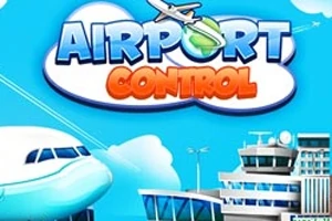 밝은 하늘 아래 공항 건물과 비행기 이미지가 있는 일러스트입니다