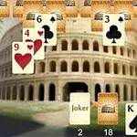 배경에 콜로세움이 있는 카드 배열