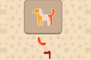 개 모양을 맞추는 퍼즐 조각들이 배경에 놓여 있는 이미지