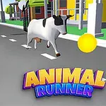 도로를 달리는 소와 그 앞에 놓인 금색 동전들