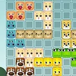 다양한 동물 얼굴 블록이 그리드 안에 배치되어 있는 이미지