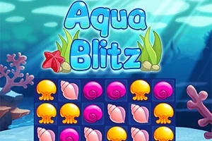 밝은 색상의 해양 생물 아이콘과 제목이 포함된 수중 배경