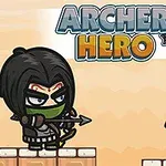 두 캐릭터가 대치 중이며, 왼쪽은 활을 든 전사이고 오른쪽은 녹색 피부의 적이다