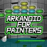 벽돌과 타일로 구성된 게임 화면 중앙에 ARKANOID FOR PAINTERS라는 텍스트가 있습니다