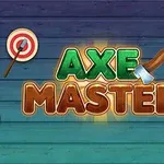 AXE MASTER라는 글자와 도끼 아이콘, 그리고 두 개의 과녁이 있는 디자인