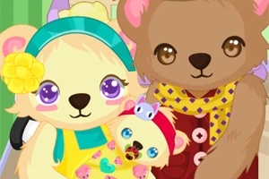 귀여운 곰 세 마리가 함께 모여 있는 장면