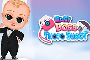 정장을 입은 아기가 서 있고, 옆에 BABY BOSS PHOTO SHOOT라는 글자가 있는 이미지