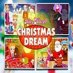 아이와 산타클로스가 크리스마스 분위기 속에서 함께 있는 이미지