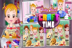 아기 헤이즐과 친구들이 공작 활동을 하는 다양한 장면들이 모여 있는 이미지