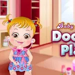 어린 소녀가 청진기를 목에 걸고 있는 모습과 Baby Hazel Doctor Play라는 문구가 함께 있는 배경