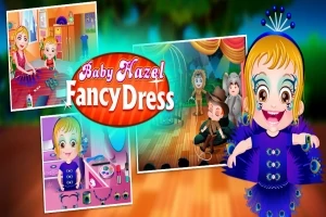 아이들이 다양한 의상을 입고 무대에서 공연을 준비하는 장면과 보라색 의상을 입은 귀여운 소녀가 강조되어 있는 이미지