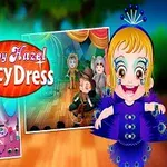 아이들이 다양한 의상을 입고 무대에서 공연을 준비하는 장면과 보라색 의상을 입은 귀여운 소녀가 강조되어 있는 이미지