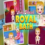 아기 소녀가 서로 다른 상황에서 목욕을 하고 있는 장면과 발레 복장을 입고 있는 모습이 포함된 이미지