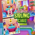 아기와 작은 아이가 있는 아기 돌봄 이미지