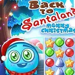 파란 배경에 크리스마스 장식의 아이콘들이 있는 퍼즐 게임 이미지