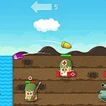 Defend yourself against waves of enemy pigs, launching mortars