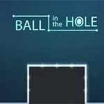 Ball in the Hole이라는 텍스트와 함께 어두운 배경 위에 빛나는 노란 공과 흰색 선으로 둘러싸인 플랫폼들이 있는 이미지
