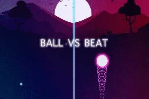 달빛 아래 두 가지 색상의 배경과 중앙에 BALL VS BEAT라는 텍스트가 있는 이미지