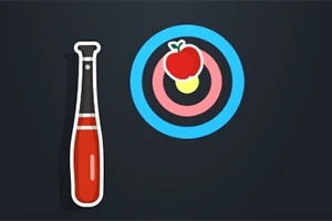 야구 방망이와 사과가 있는 과녁 이미지