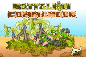 삼림 속에서 무기와 함께 서 있는 세 명의 군인과 노란색 해골이 있는 장면