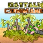 삼림 속에서 무기와 함께 서 있는 세 명의 군인과 노란색 해골이 있는 장면