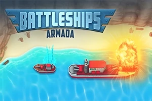 물 위의 커다란 배 한 척과 작은 배 한 척이 물리적 충돌 후 폭발을 일으키고 있는 장면