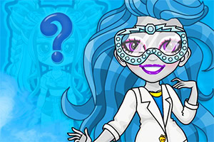 파란 배경에 과학자 가운을 입고 보호 안경을 쓴 캐릭터가 미소 짓고 있으며, 뒷배경에는 물음표와 희미하게 보이는 또 다른 캐릭터의 실루엣이 있다