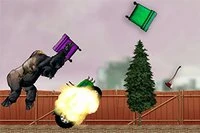 거대한 킹콩 크기의 고릴라를 산책시키며 길에 있는 모든 것을 부수세요