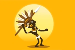 창을 든 깃털 장식의 전사 그림