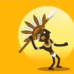 창을 든 깃털 장식의 전사 그림