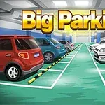 크고 밝은 글자로 Big Parking이 쓰여 있는 주차장 이미지