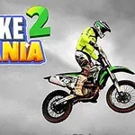 오토바이를 타고 점프하는 라이더와 BIKE MANIA 2라는 텍스트가 포함된 이미지