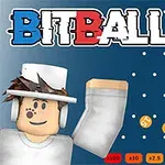 로봇 캐릭터가 있는 파란색 배경에 BITBALL 텍스트와 여러 개의 주황색 숫자 구슬들