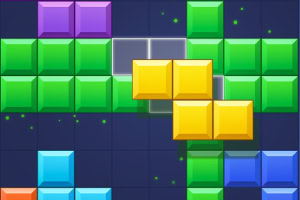 다양한 색상의 블록들이 격자 무늬 배경 위에 배열되어 있는 이미지