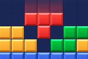 빨간, 노란, 초록, 파란 블록들이 쌓여 있는 퍼즐 보드 이미지