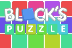 다채로운 색상의 타일 배경에 BLOCKS PUZZLE라는 글자가 있는 이미지