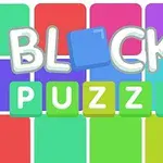 다채로운 색상의 타일 배경에 BLOCKS PUZZLE라는 글자가 있는 이미지