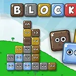 다양한 표정을 지닌 눈이 있는 블록들이 쌓여 있고, 화면 상단에는 BLOCKS라는 글자가 큼지막하게 적혀 있다